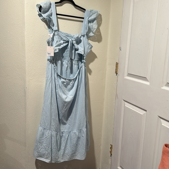 NWT Lauren Conrad Baby Blue Eyelet Summer Dress XXL - Picture 5 of 5